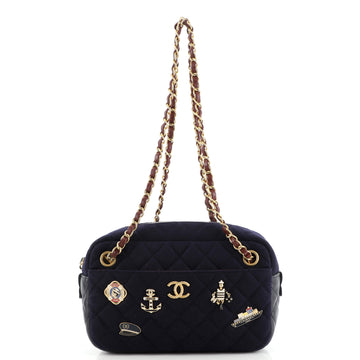 Chanel Paris-Hamburg Charms Camera Bag Quilted Wool and Lambskin Small