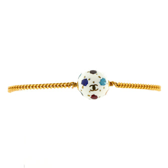 Chanel Soccer Ball Charm Bracelet Metal and Resin with Crystals