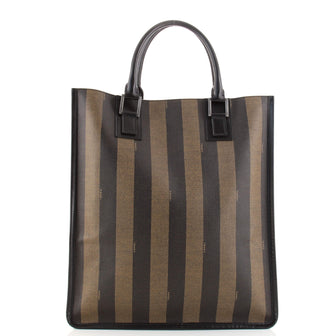 Fendi Pequin Tote Coated Canvas Large