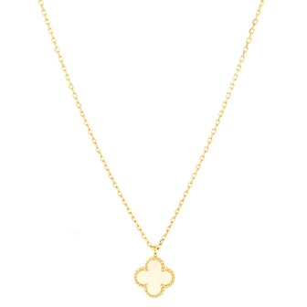 Van Cleef & Arpels Sweet Alhambra Pendant Necklace 18K Yellow Gold and Mother of Pearl