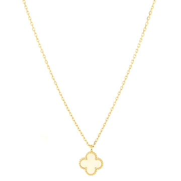 Van Cleef & Arpels Sweet Alhambra Pendant Necklace 18K Yellow Gold and Mother of Pearl