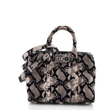 Salvatore Ferragamo Studio Satchel Snakeskin and Velvet Mini