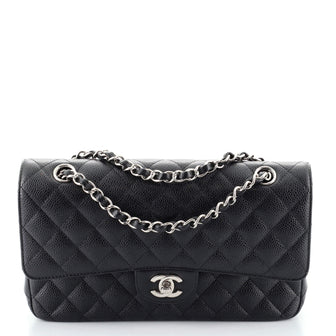 Chanel Classic Double Flap Bag Quilted Caviar Medium