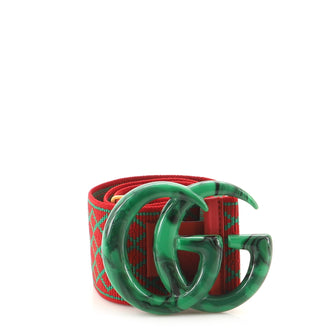 Gucci GG Marmont Belt Diamante Elastic and Plexiglass Extra Wide