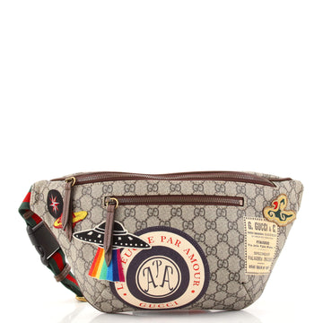 Gucci Courrier Zip Belt Bag GG Coated Canvas with Applique