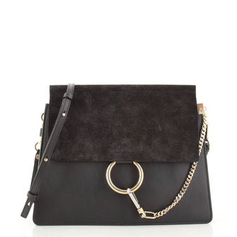 Chloe Faye Shoulder Bag Leather and Suede Medium