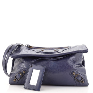 Balenciaga Classic Studs Envelope Strap Clutch Leather