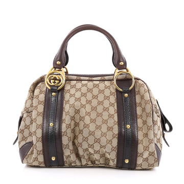 Gucci Interlocking Boston Bag GG Canvas Medium Brown