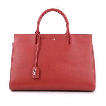 Saint Laurent Rive Gauche Cabas Leather Medium Red