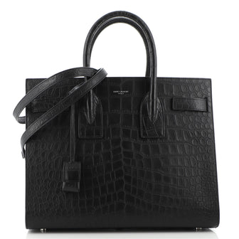 Saint Laurent Sac de Jour NM Bag Crocodile Embossed Leather Small