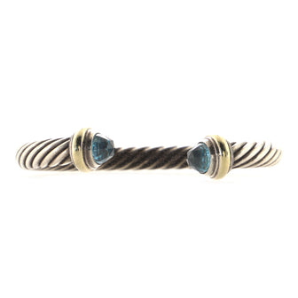 David Yurman Cable Classic Bracelet Sterling Silver with 14K Yellow Gold and Topaz 7mm