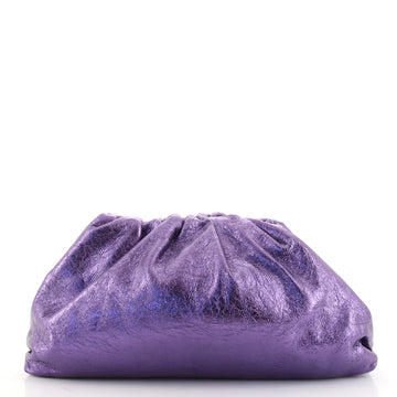 Bottega Veneta The Pouch Crinkled Metallic Leather