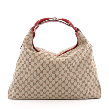 Gucci Horsebit Hobo GG Canvas Large Brown