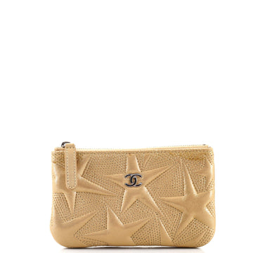 Chanel Classic O Case Pouch Star Embossed Lambskin Mini