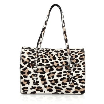 Alaia Flap Tote Bag Calf Hair Medium Print