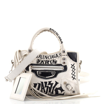 Balenciaga City Graffiti Classic Studs Bag Leather Mini