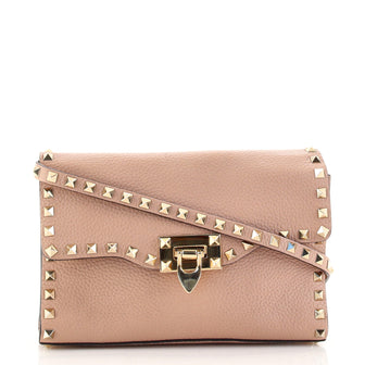 Valentino Rockstud Flip Lock Flap Bag Leather Medium