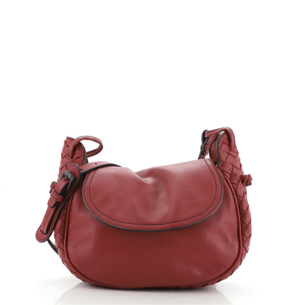 Bottega Veneta Red Intrecciato Flap Crossbody Bag