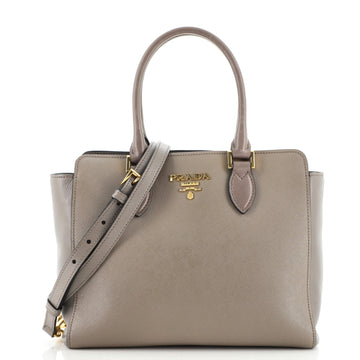Prada Convertible Open Tote Saffiano Leather Small