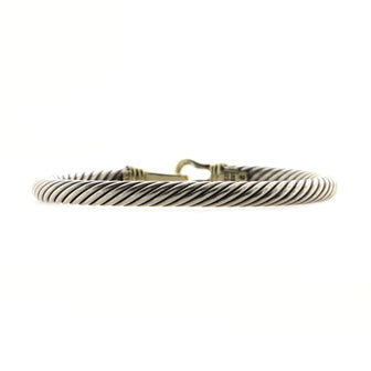 David Yurman Cable Buckle Bracelet Sterling Silver with 14K Yellow Gold 5mm