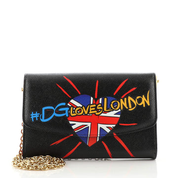 Dolce & Gabbana Dauphine Chain Crossbody Bag Printed Leather