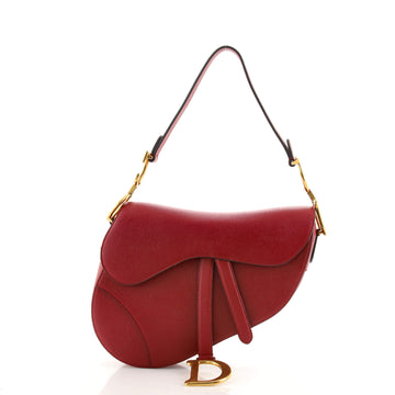 Christian Dior Saddle Handbag Leather Medium