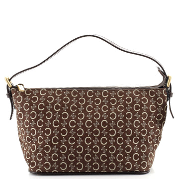 Celine Vintage Zip Hobo Macadam Canvas Small