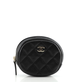 Chanel Classic Round Coin Purse Quilted Caviar