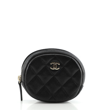 Chanel Classic Round Coin Purse Quilted Caviar