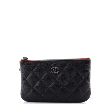 Chanel Classic O Case Pouch Quilted Caviar Mini