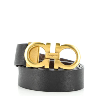 Salvatore Ferragamo Gancini Reversible Belt Leather Wide