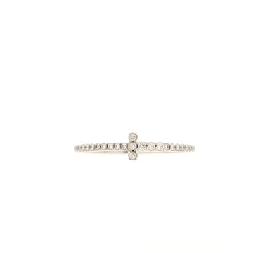 Tiffany & Co. Wire Band Ring 18K White Gold with Pave Diamonds
