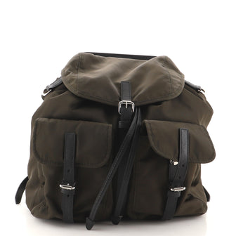 Prada Double Front Pocket Backpack Tessuto Medium