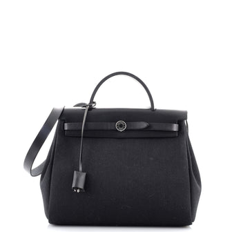 Hermes Herbag Zip Leather and Toile 31