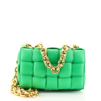 Bottega Veneta Cassette Chain Crossbody Bag Padded Maxi Intrecciato Leather