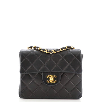 Chanel Vintage Square Classic Single Flap Bag Quilted Lambskin Mini
