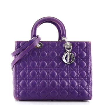 Christian Dior Vintage Lady Dior Bag Cannage Quilt Lambskin Large