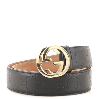 Gucci Interlocking G Belt Guccissima Leather Wide