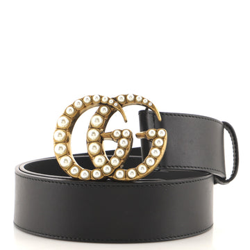 Gucci Pearly GG Marmont Belt Leather Wide