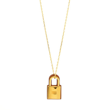 Hermes O'Kelly Pendant Necklace Metal and Leather Small