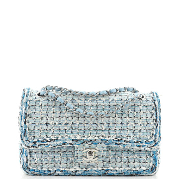 Chanel Classic Double Flap Bag Braided Quilted Tweed Medium