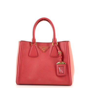 Prada Bicolor Lux Convertible Open Tote Saffiano Leather Small
