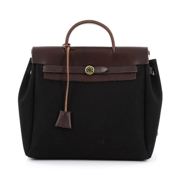 Hermes Herbag Backpack Toile PM Black