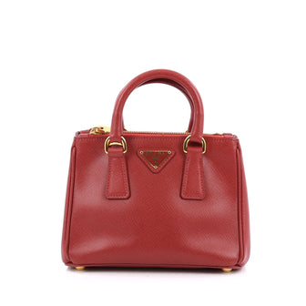 Prada Galleria Crossbody Bag Saffiano Leather Mini Red