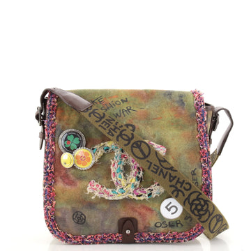 Chanel On The Pavements Graffiti Messenger Bag Canvas Small