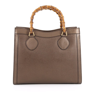 Gucci Bamboo Handle Tote Leather Large Brown