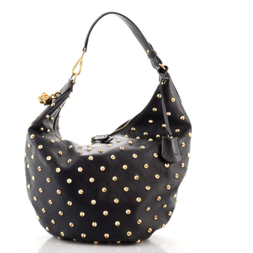 Alexander McQueen Padlock Hobo Studded Leather Large