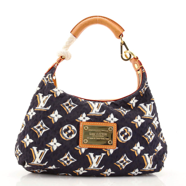 Louis Vuitton Bulles Handbag Monogram Nylon PM Blue 1414972