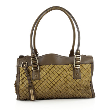 Burberry Fringe Shoulder Bag Leather Medium Green