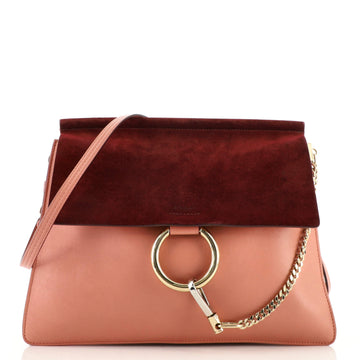 Chloe Faye Shoulder Bag Leather and Suede Medium